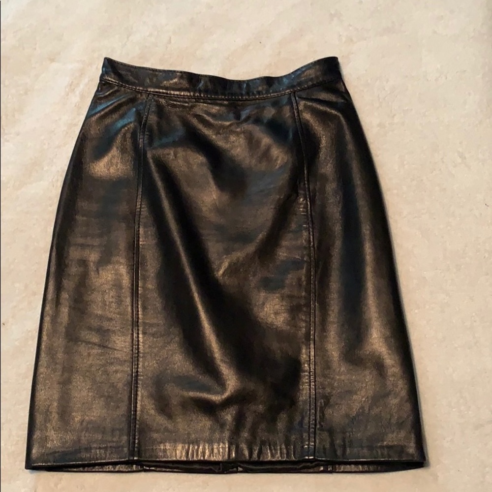 Black leather skirt